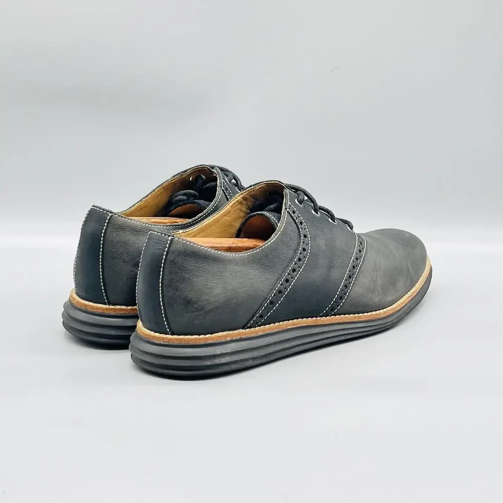 Cole Haan Shoes Mens 10 Gray Leather Lunargrand Derby Oxford Dress Comfort